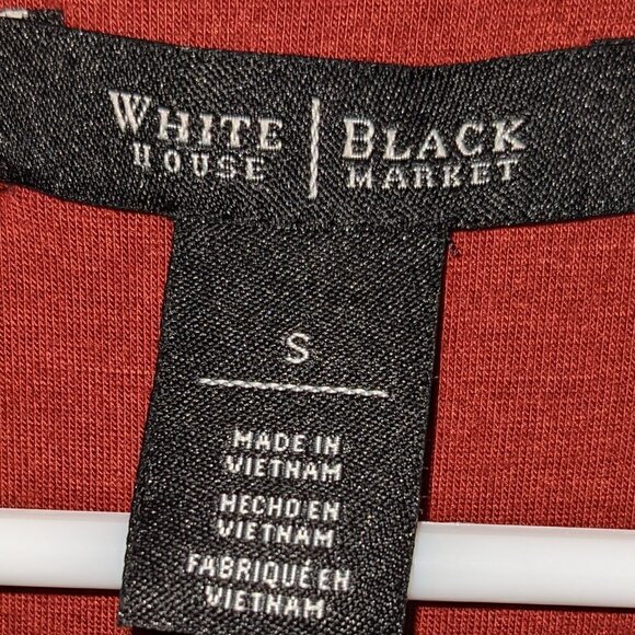 S WHBM Sleeveless Faux Wrap Burnt Orange Perfect Dress NWT - Picture 7 of 15